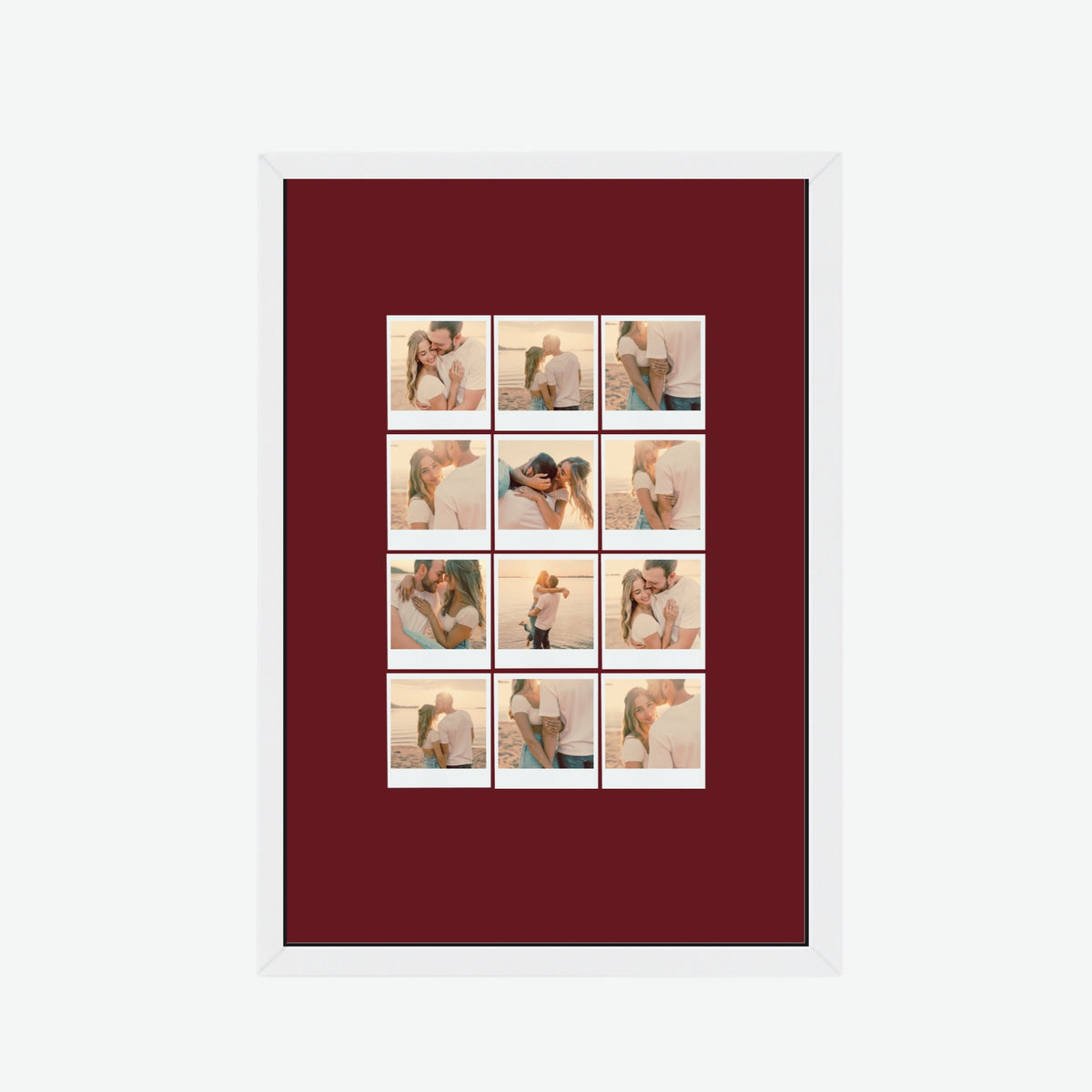 Memories in Red Photo Grid Frame