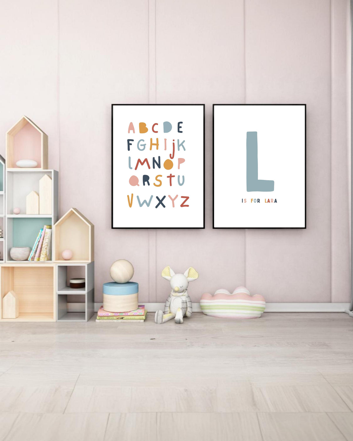 Personalized Alphabet & Initial Wall Art Set for Kids