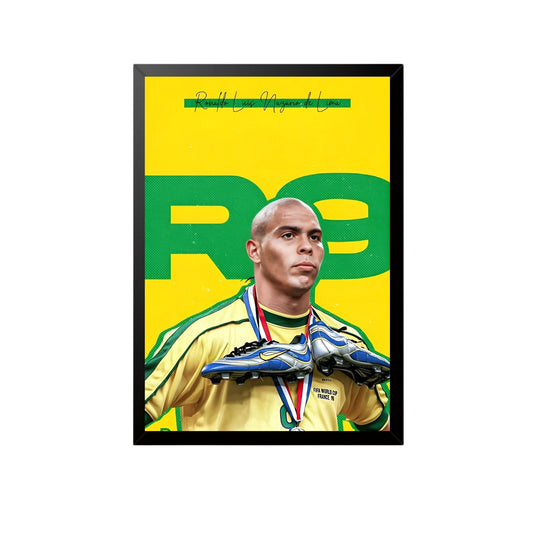 Ronaldo R9 Brazil Iconic Yellow Wall Art Frame