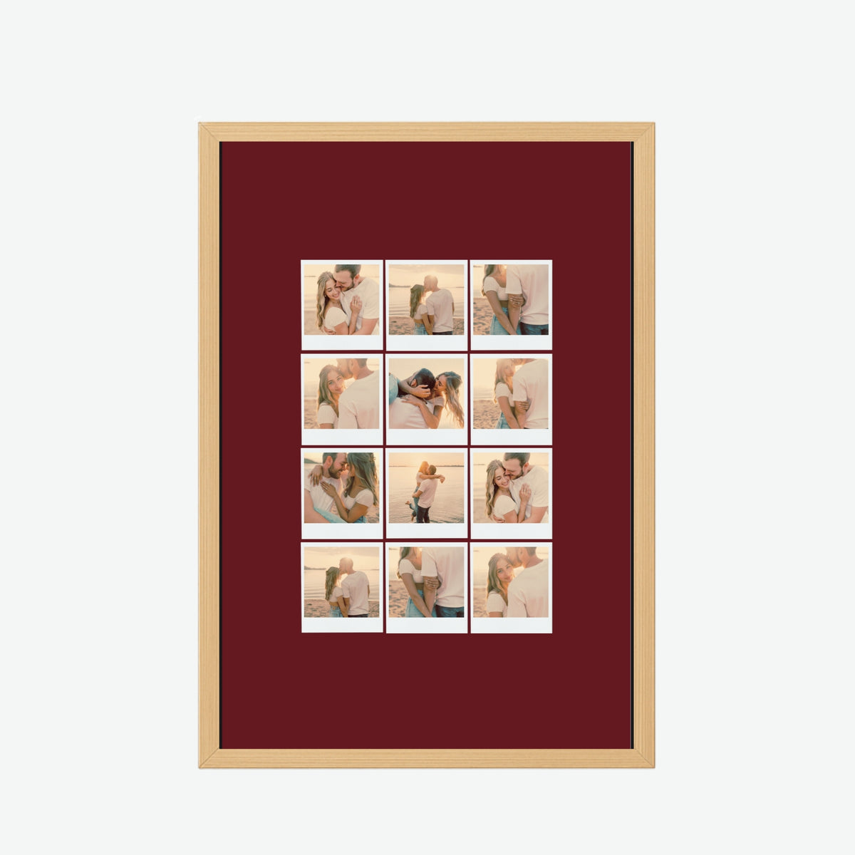 Memories in Red Photo Grid Frame