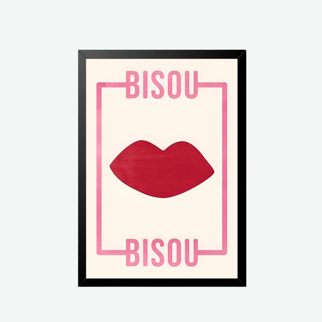 "Bisou" Kiss Wall Poster - Modern Pop Art Print