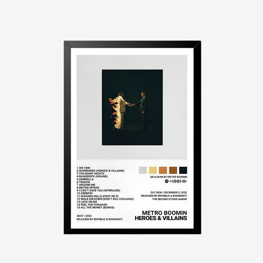 Metro Boomin Heroes & Villains Album Wall Art Frame